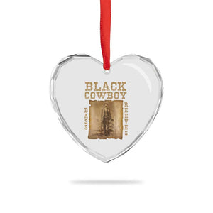 Bass Reeves Heart Crystal Glass Ornament Black Cowboy Western Legend Vintage TS02 Print Your Wear