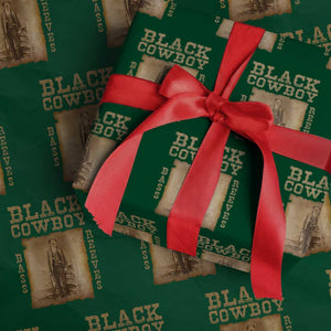 Bass Reeves Wrapping Paper Roll Black Cowboy Western Legend Vintage TS02 Green Print Your Wear