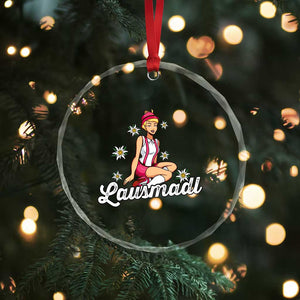Bavarian Pin Up Girl Lausmadl Crystal Glass Ornament Oktoberfest Edelweiss Flowers TS02 Print Your Wear