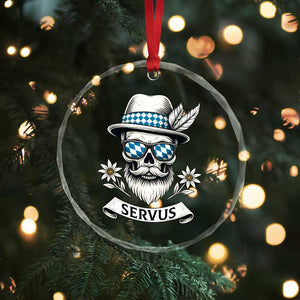 Bavarian Skull Servus Oktoberfest Crystal Glass Ornament Cool Alpine Hat Tyrolean German Tradition Style TS02 Print Your Wear