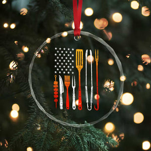 Bbq Smoker Crystal Glass Ornament Barbecue Chef Smoking Tools Grilling Pit Master USA Flag TS10 Print Your Wear