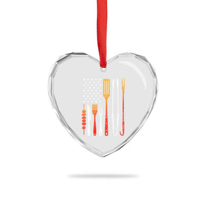 Bbq Smoker Heart Crystal Glass Ornament Barbecue Chef Smoking Tools Grilling Pit Master USA Flag TS10 Print Your Wear