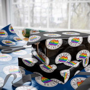 Be Gay Do Crime Rainbow Chameleon LGBTQ Pride Flag Wrapping Paper Roll TS10 Black Print Your Wear