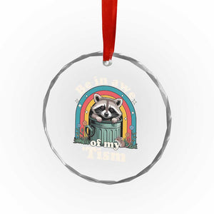 Be in Awe of My Tism Crystal Glass Ornament Funny Raccoon Autism Acceptance TS14 Print Your Wear