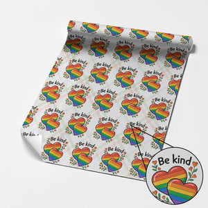 Be Kind Rainbow Heart Wrapping Paper Roll Spread Kindness LGBTQ Love Pride Month TS02 Christmas Plaid Print Your Wear