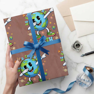 Be Kind To The Earth Wrapping Paper Roll Cute Environmental Awareness Earth Day TS14 Mocha Print Your Wear