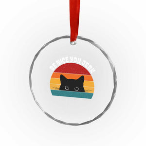 Be Nice You Jerk Crystal Glass Ornament Funny Cat Sarcastic Quote TS14 Print Your Wear
