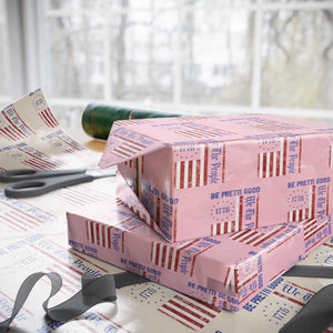 Be Pretti Good 1776 Flag Wrapping Paper Roll We The People Patriotic Protest TS02 Light Pink Print Your Wear