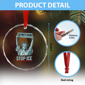 Be Pretti Good Stop Ice Crystal Glass Ornament Statue Of Liberty Minneapolis Protest TS11 Print Your Wear
