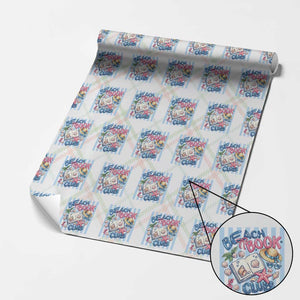 Beach Book Club Wrapping Paper Roll Bookworm Summer Vacation Graphic