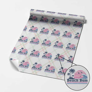 Beach Bum Wrapping Paper Roll Retro Summer Vacation Surf Wave Tropical Sunset Aesthetic TS10 Christmas Plaid Print Your Wear