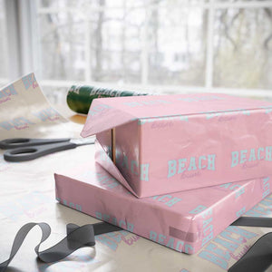 Beach Bum Wrapping Paper Roll Summer Vacation Beach Lovers TS10 Light Pink Print Your Wear