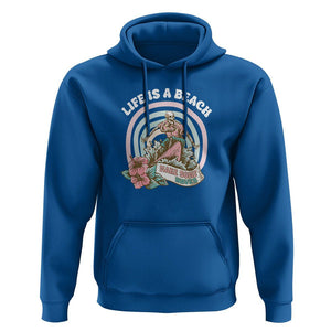Beach Lover Hoodie Life's A Beach Make Some Waves Summer Vacation TS09 Royal Blue Print Your Wear
