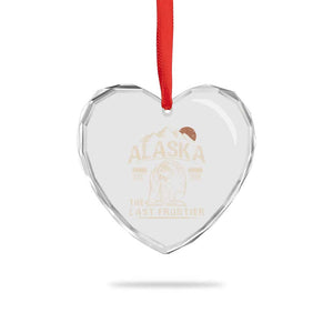 Bear Alaska The Last Frontier Heart Crystal Glass Ornament Vintage Alaska Camping Hiking Mountain TS10 Print Your Wear