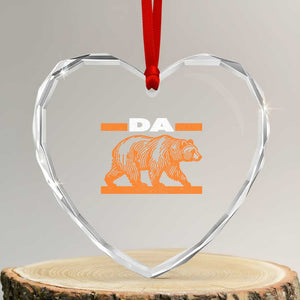 Bear Lover Heart Crystal Glass Ornament Funny Wildlife Orange Bear Walking TS11 Transparent Glass 3'' Heart Print Your Wear