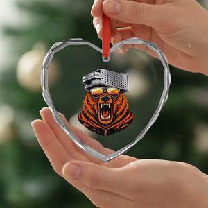 Bear With Cheese Grater Hat Heart Crystal Glass Ornament Retro Foolball Fans TS10 Print Your Wear
