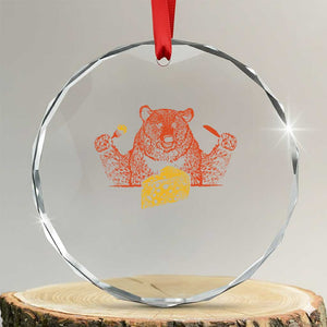 BF Crystal Glass Ornament Let's Eat Cheese Football Fans TS10 Transparent Glass 3'' Circle Print Your Wear