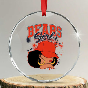 CFB Girl Crystal Glass Ornament Sports Fan Team Spirit Black Girls TS10 Transparent Glass 3'' Circle Print Your Wear