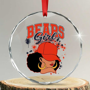 Bears Girl Crystal Glass Ornament Sports Fan Team Spirit Black Girls TS10 Transparent Glass 3'' Circle Print Your Wear