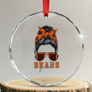 Girl Messy Bun Fan Crystal Glass Ornament CFB Lovers Gift TS12 Transparent Glass 3'' Circle Print Your Wear