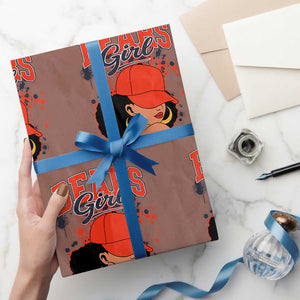 CFB Girl Wrapping Paper Roll Sports Fan Team Spirit Black Girls TS10 Mocha Print Your Wear