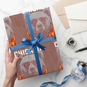 Bears Mascot Wrapping Paper Roll Vintage Retro Chicago TS10 Mocha Print Your Wear
