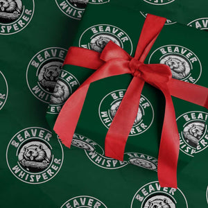 Beaver Whisperer Wrapping Paper Roll Funny Wildlife Lover Nature Humor TS02 Green Print Your Wear