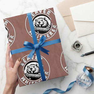 Beaver Whisperer Wrapping Paper Roll Funny Wildlife Lover Nature Humor TS02 Mocha Print Your Wear
