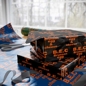 B.E.C. Brunson Egg and Cheese Sandwich Pun Wrapping Paper Roll Funny New York Bodega Breakfast Basketball Fan