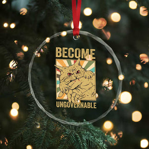 Become Ungovernable Cat Crystal Glass Ornament Funny Retro Cat Bite Horror Anime TS11 Print Your Wear