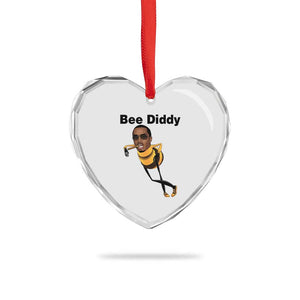 Bee Diddy Heart Crystal Glass Ornament Dark Humor Internet Meme Brainrot Gen Z TS10 Print Your Wear