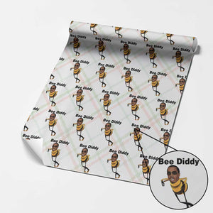 Bee Diddy Wrapping Paper Roll Dark Humor Internet Meme Brainrot Gen Z TS10 Christmas Plaid Print Your Wear