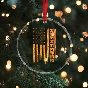 Beekeeping American Flag Honeycomb Honey Bees Beekeeper Crystal Glass Ornament TS11 Print Your Wear