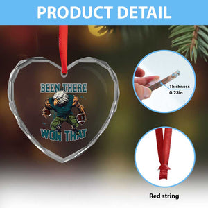 Been There Won That Fierce Football Graphic Heart Crystal Glass Ornament Game Day Champions Sport Fans TS02 Print Your Wear