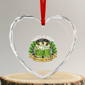 Beer And Darts St Patricks Day Gift Heart Crystal Glass Ornament That Is Why I Am Here TS12 Transparent Glass 3'' Heart Print Your Wear