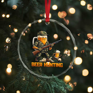 Beer Hunting Season Open Crystal Glass Ornament Beer Hunter Brew Lover Humor