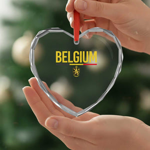 Belgium Belgian Flag Heart Crystal Glass Ornament Belgian Lion Coat of Arms Belgie Souvenir TS11 Print Your Wear