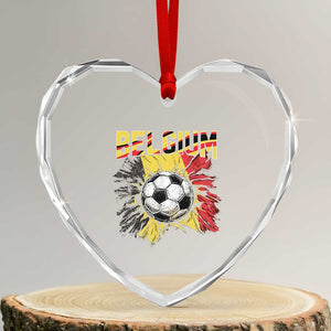Belgium Belgian Flag Souvenir Belgie Heart Crystal Glass Ornament Game Day Soccer Fans Football TS14 Transparent Glass 3'' Heart Print Your Wear