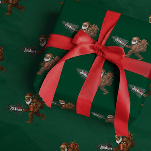 Believe Bigfoot Xmas Wrapping Paper Roll Sasquatch Holiday Gift TS12 Green Print Your Wear
