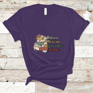 Believer Motivator Innovator Educator Teach Inspire Love Teacher T Shirt TS02 Purple Printyourwear