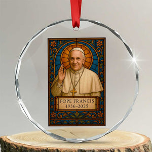 Beloved Pope Francis Crystal Glass Ornament 1936-2025 Memorial TS02 Print Your Wear