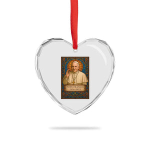 Beloved Pope Francis Heart Crystal Glass Ornament 1936-2025 Memorial TS02 Print Your Wear