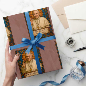 Beloved Pope Francis Wrapping Paper Roll 1936-2025 Memorial TS02 Mocha Print Your Wear