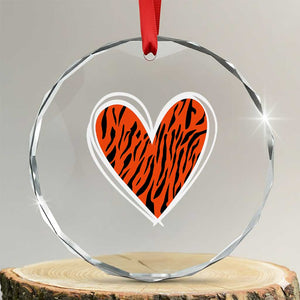 Bengal Tiger Heart Crystal Glass Ornament Retro BFT Sports Fan Trendy Game Day Gift TS10 Transparent Glass 3'' Circle Print Your Wear