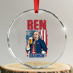 Benjamin Franklin Crystal Glass Ornament Funny Patriotic Founding Father TS12 Transparent Glass 3'' Circle Print Your Wear