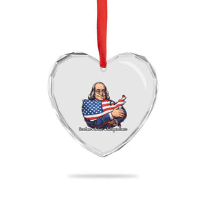Benjamin Franklin Heart Crystal Glass Ornament Freedom Liberty Independence American History TS12 Print Your Wear