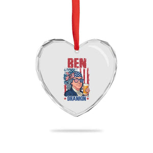 Benjamin Franklin Heart Crystal Glass Ornament Funny Ben Drankin American History TS12 Print Your Wear