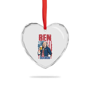 Benjamin Franklin Heart Crystal Glass Ornament Funny Patriotic Founding Father TS12 Print Your Wear