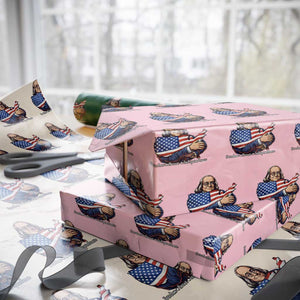 Benjamin Franklin Wrapping Paper Roll Freedom Liberty Independence American History TS12 Light Pink Print Your Wear