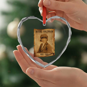 Bessie Coleman First African American Female Pilot Heart Crystal Glass Ornament Black History TS10 Print Your Wear